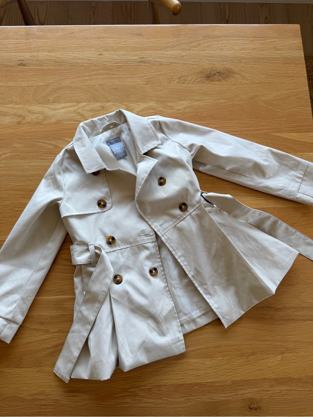 Tahari kids Classic Double-Breasted Trench Coat - Cream